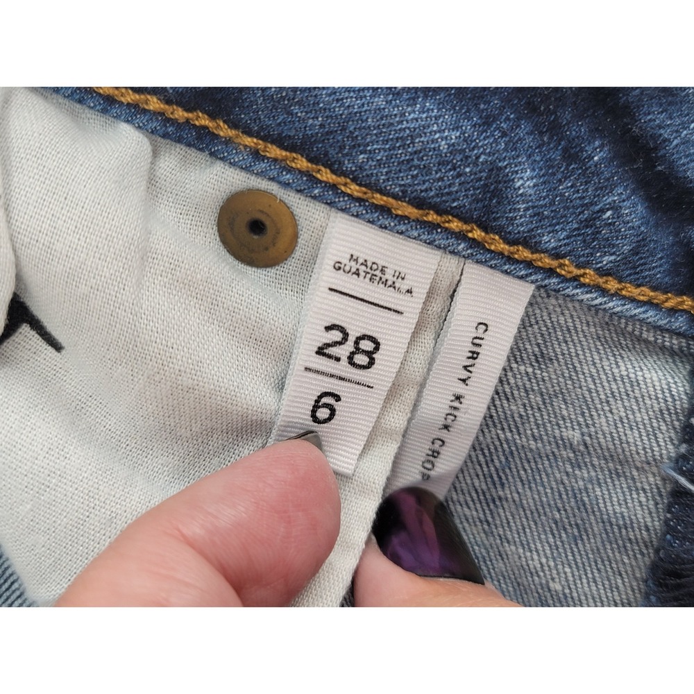 LOFT Curvy Kick Crop Jeans Women's‎ Size 6 / 28 Stretch Blue Denim EUC - Picture 4 of 6